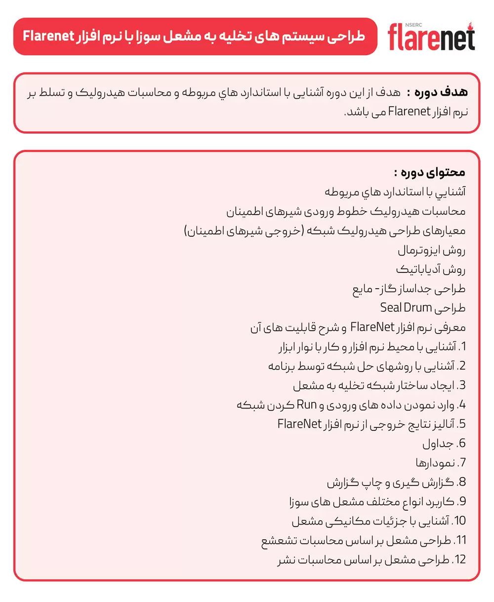 سرفصل های دوره نرم افزار Flarenet